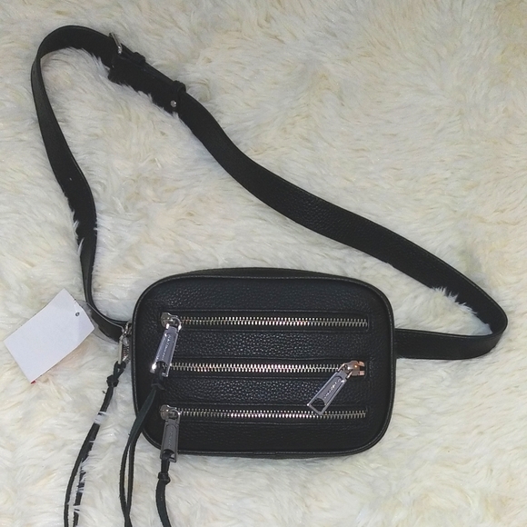 ❤Rebecca Minkoff Black Leather Crossbody Adjustable Strap Belt Bag NWT❤ - Picture 8 of 15